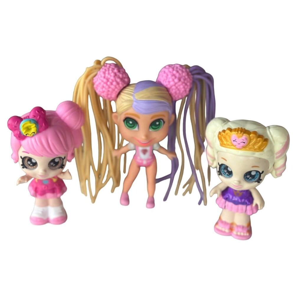 2019 LOT of 3 Girls Moose Brand Bobble Toy Doll Figure Multicolored (READ NOTES)